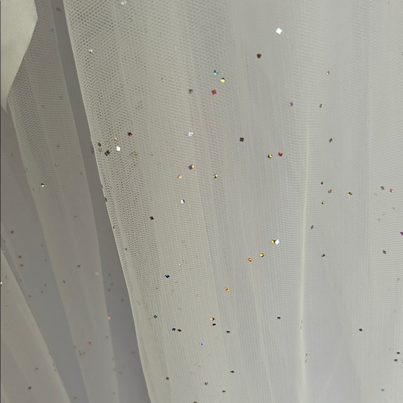 Gunne Sax Jessica McClintock Strapless White tulle glitter maxi dress - Picture 5 of 13